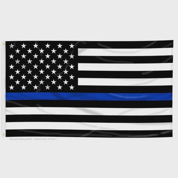 Thin Blue Line American Flag with Grommets 3x5