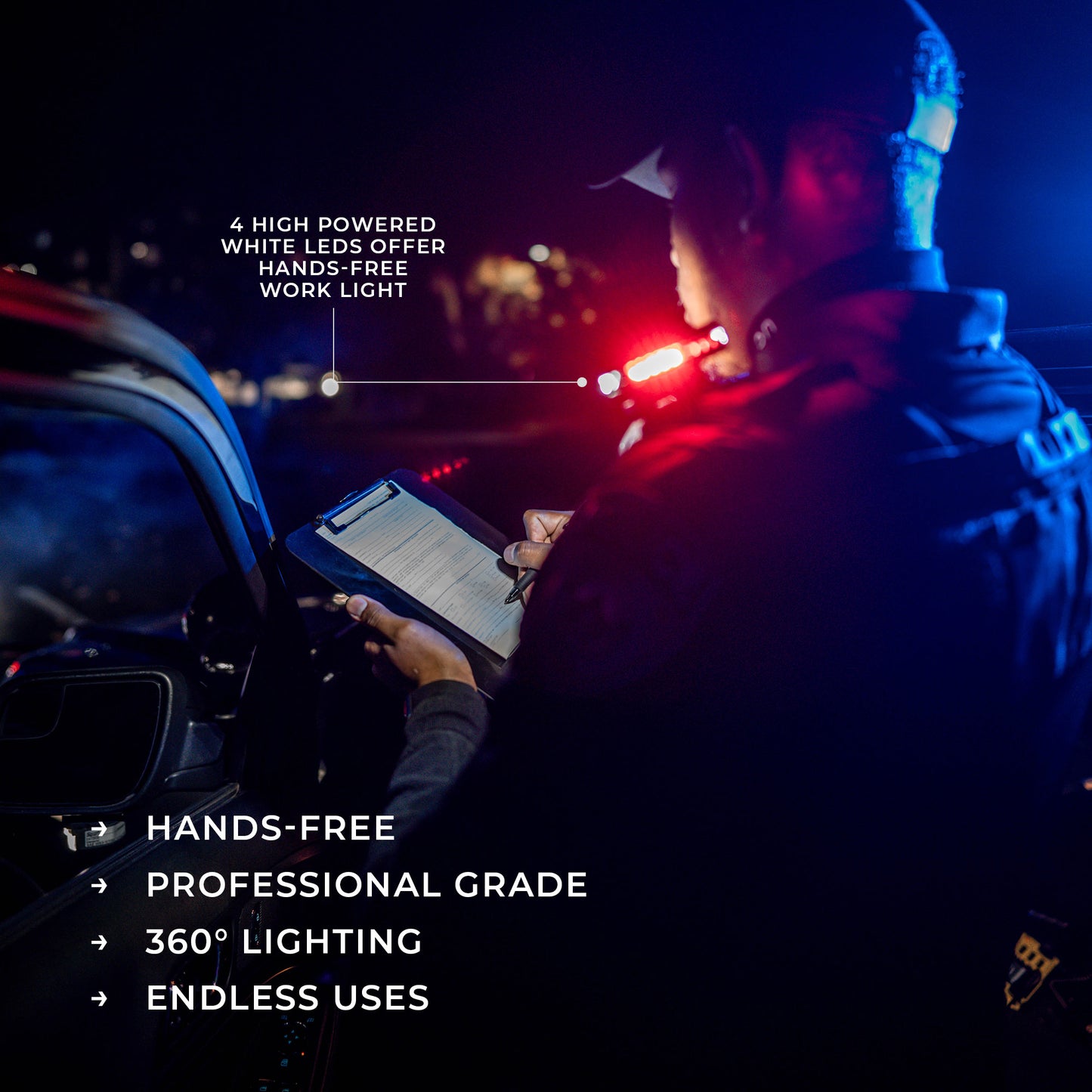 Law Enforcement Red/Blue Wearable Safety Police Light