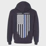 Hoodie - Honor/Respect, Thin Blue Line Flag