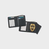 Hidden badge wallet shield oval